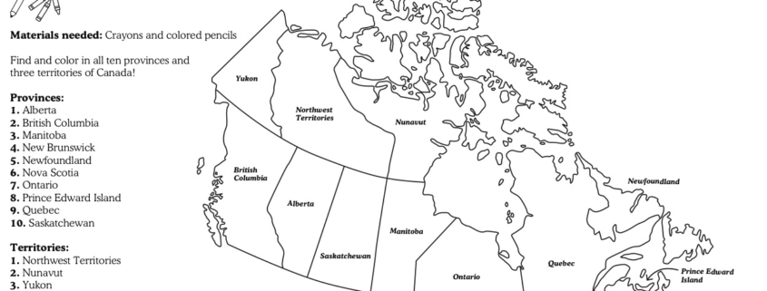 canada map coloring page